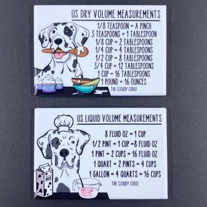 Harlequin Great Dane Dog Measuring Chart Magnet Set Kitchen Cooking Baking Guide